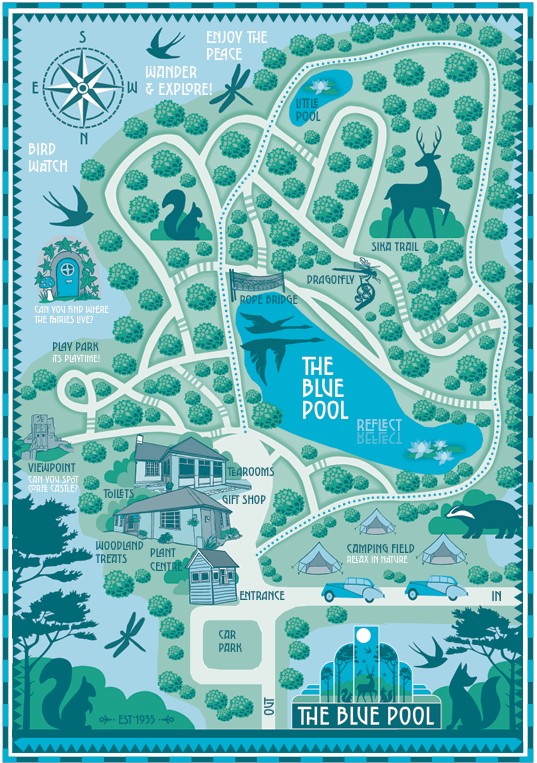 Map of The Blue Pool Dorset