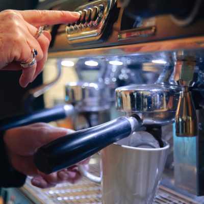 Coffee Machine being used by barista